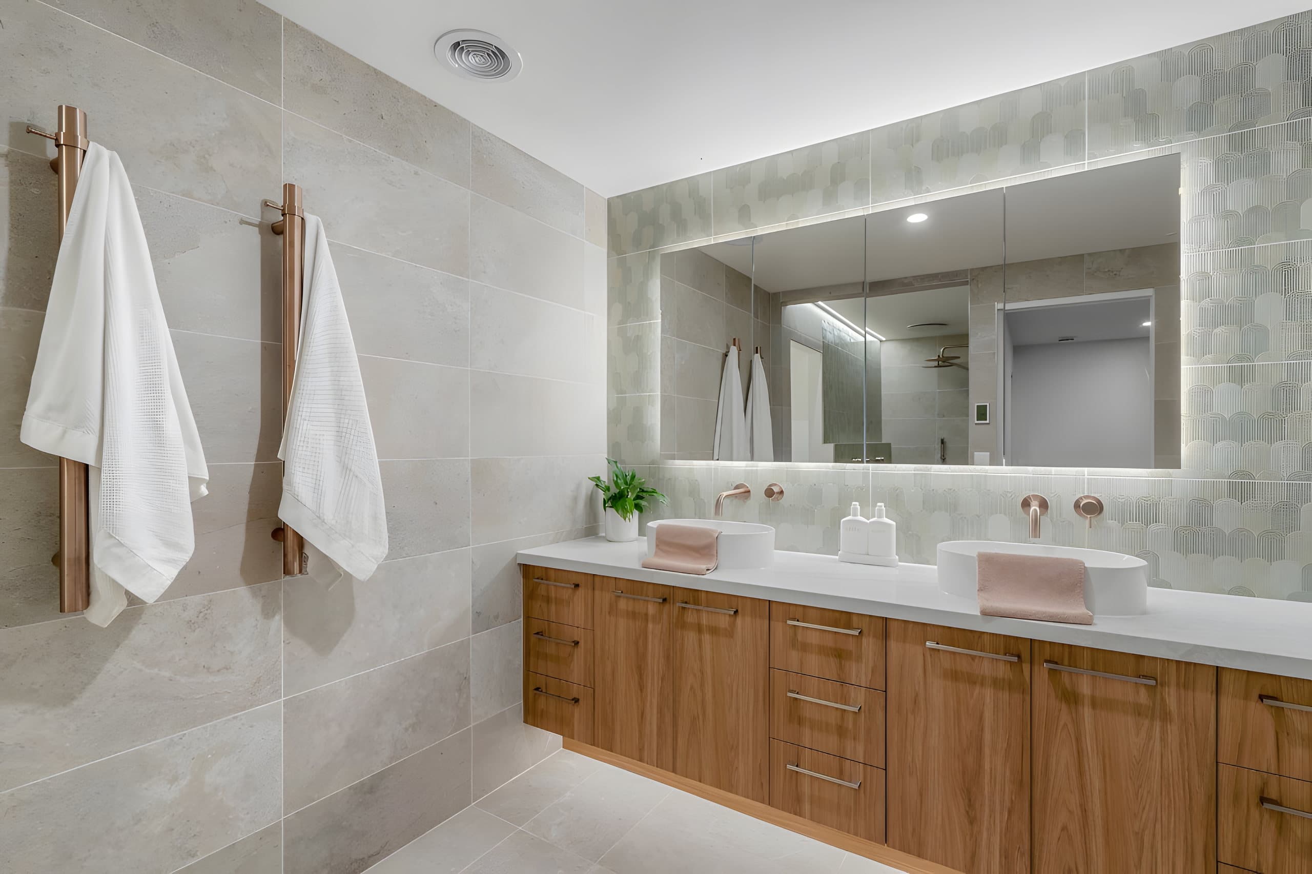 Bathroom renovation with tiled wet area